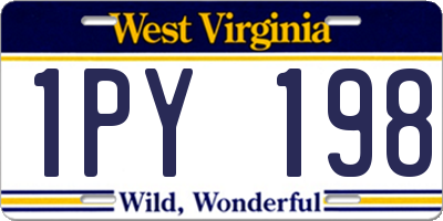 WV license plate 1PY198