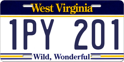 WV license plate 1PY201