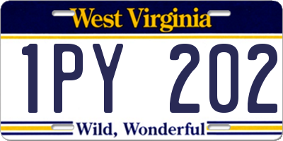 WV license plate 1PY202
