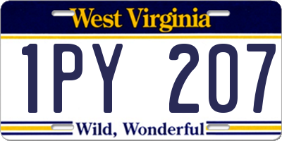 WV license plate 1PY207