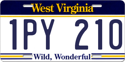 WV license plate 1PY210
