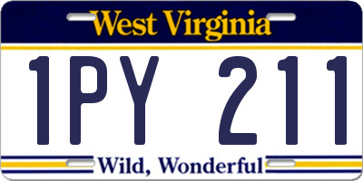 WV license plate 1PY211