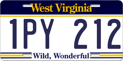 WV license plate 1PY212