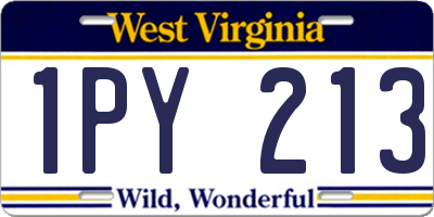 WV license plate 1PY213