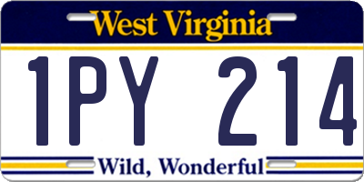 WV license plate 1PY214