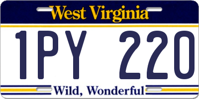 WV license plate 1PY220