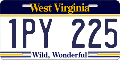 WV license plate 1PY225