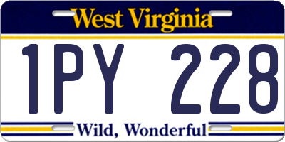 WV license plate 1PY228