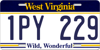 WV license plate 1PY229