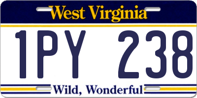 WV license plate 1PY238