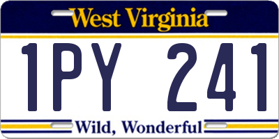 WV license plate 1PY241