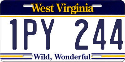 WV license plate 1PY244