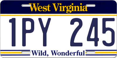 WV license plate 1PY245