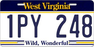WV license plate 1PY248