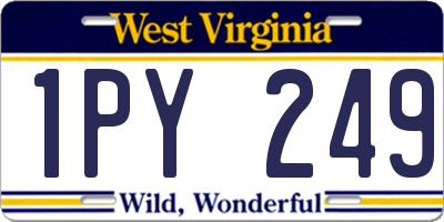WV license plate 1PY249