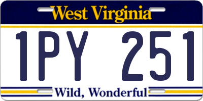WV license plate 1PY251