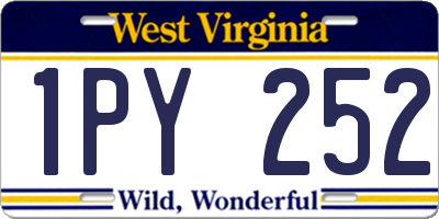 WV license plate 1PY252