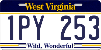 WV license plate 1PY253