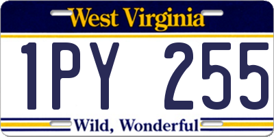 WV license plate 1PY255
