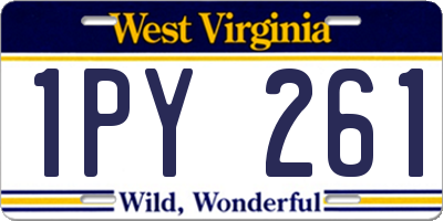 WV license plate 1PY261