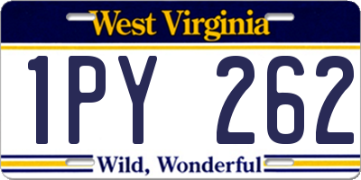 WV license plate 1PY262