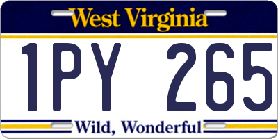 WV license plate 1PY265