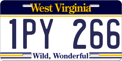 WV license plate 1PY266