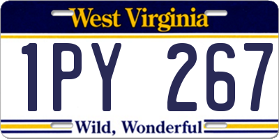WV license plate 1PY267