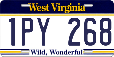 WV license plate 1PY268