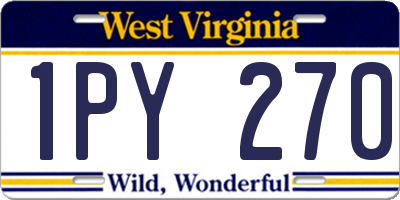 WV license plate 1PY270