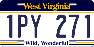 WV license plate 1PY271