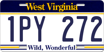 WV license plate 1PY272