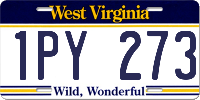 WV license plate 1PY273