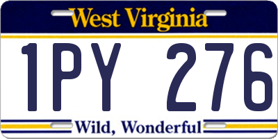 WV license plate 1PY276