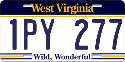 WV license plate 1PY277
