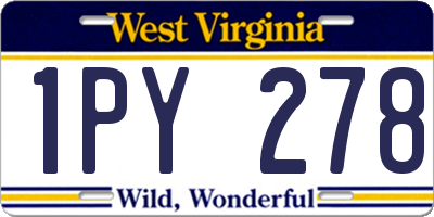 WV license plate 1PY278