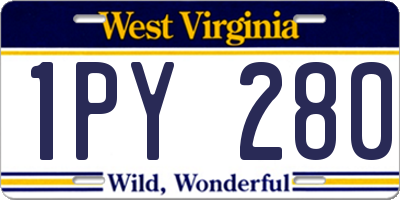 WV license plate 1PY280