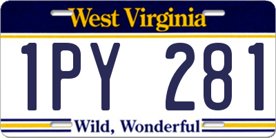 WV license plate 1PY281