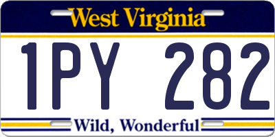 WV license plate 1PY282