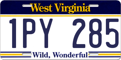 WV license plate 1PY285