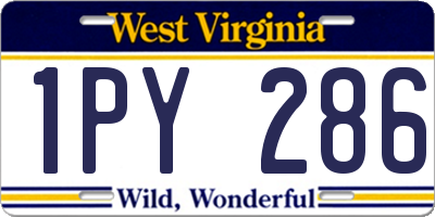 WV license plate 1PY286