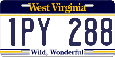 WV license plate 1PY288