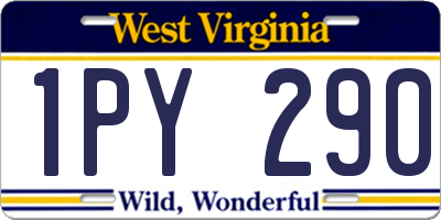 WV license plate 1PY290