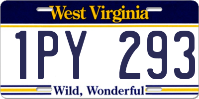 WV license plate 1PY293