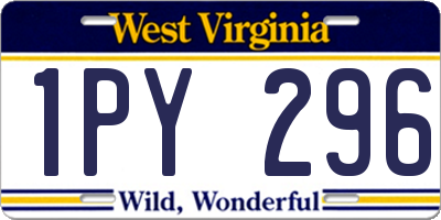 WV license plate 1PY296