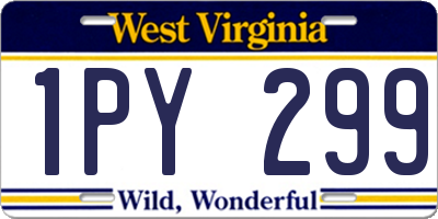 WV license plate 1PY299