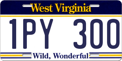 WV license plate 1PY300