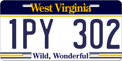 WV license plate 1PY302