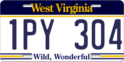 WV license plate 1PY304