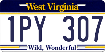 WV license plate 1PY307